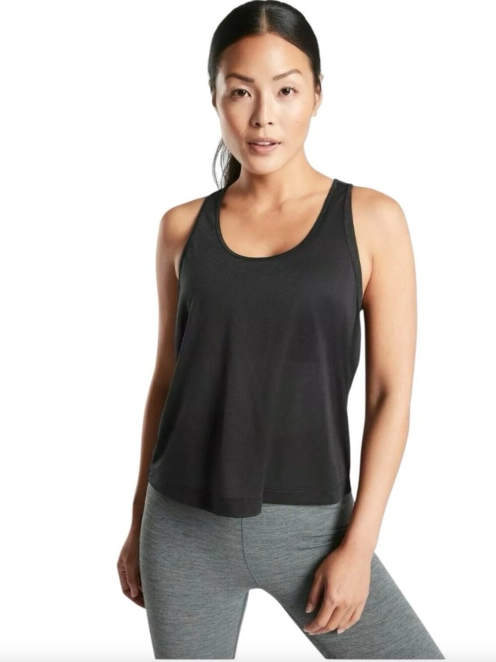 Athleta Vapor Scoop Tank 1x Black